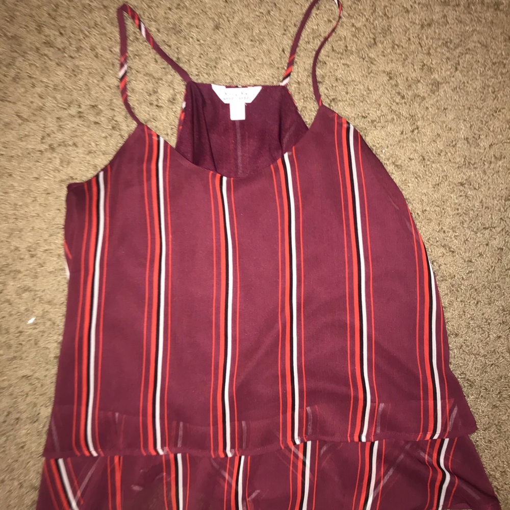 Burgundy Top w/ Strips